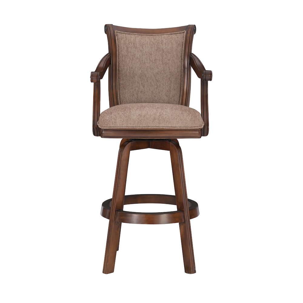 Brandon Warm Cherry Swivel Bar Stool. Picture 2