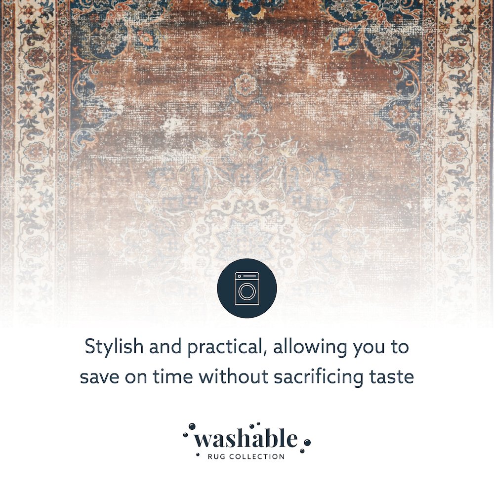 Washable Foster Russet/Ivory 5x7, Rug. Picture 7