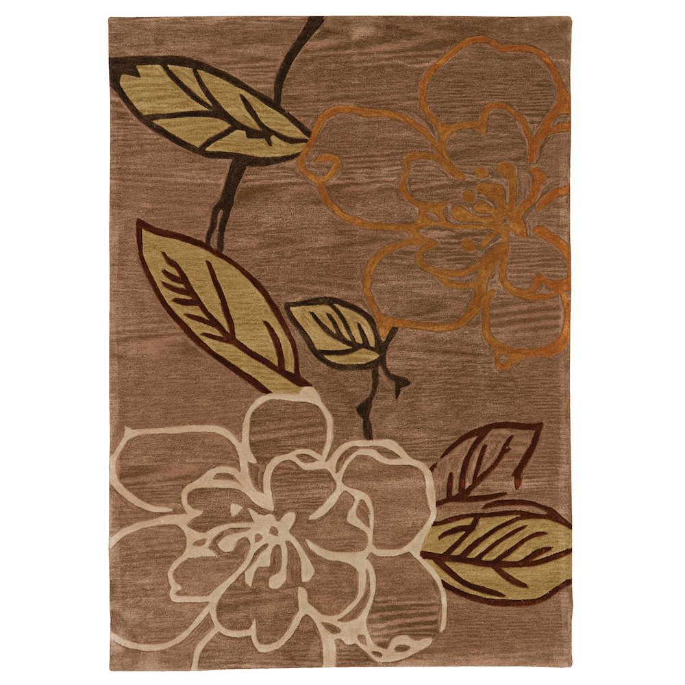 Trio  Space Dyed Beige & Green 5x7, Rug. Picture 1
