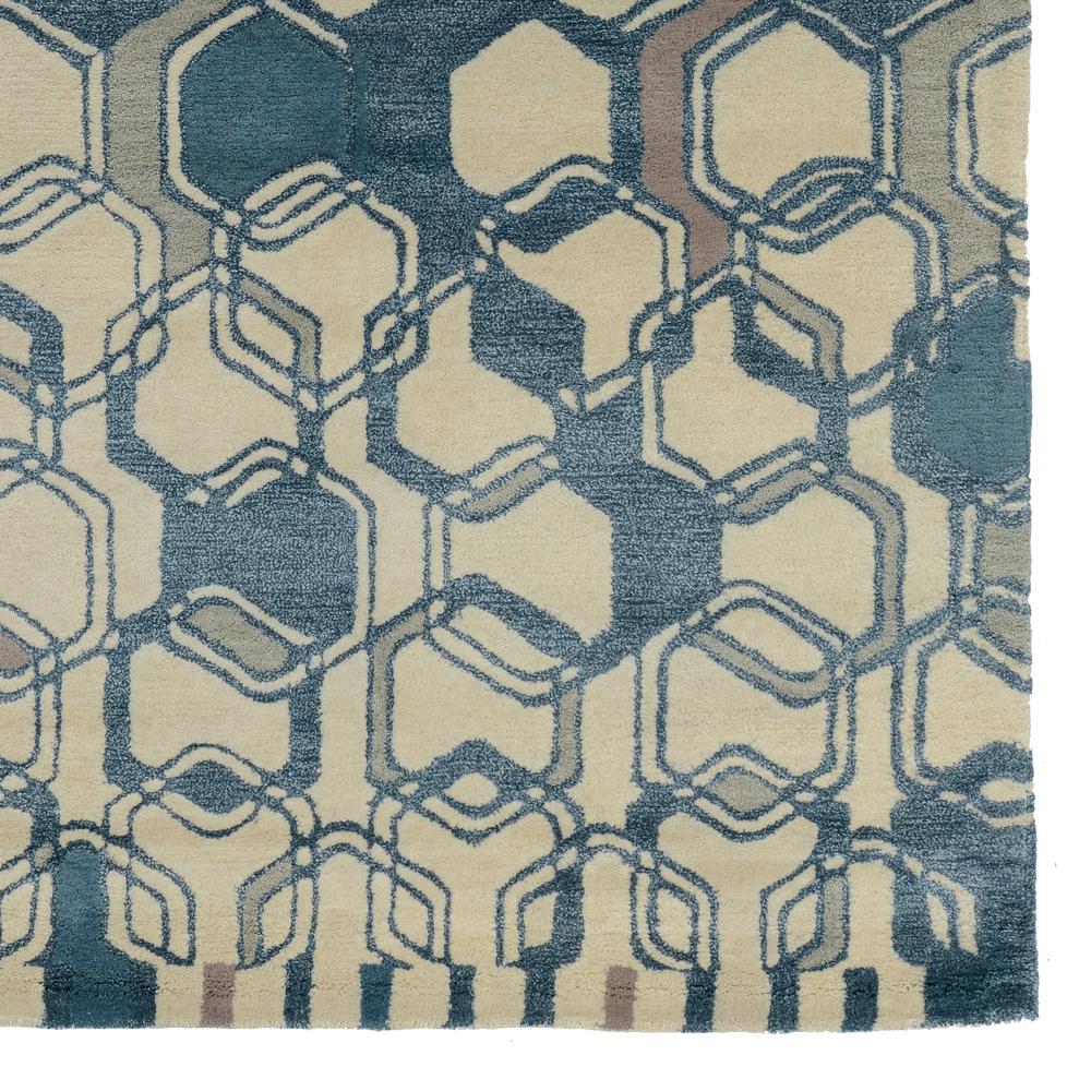 Aspire Triangle Light Blue & Cream 2x3, Rug. Picture 3