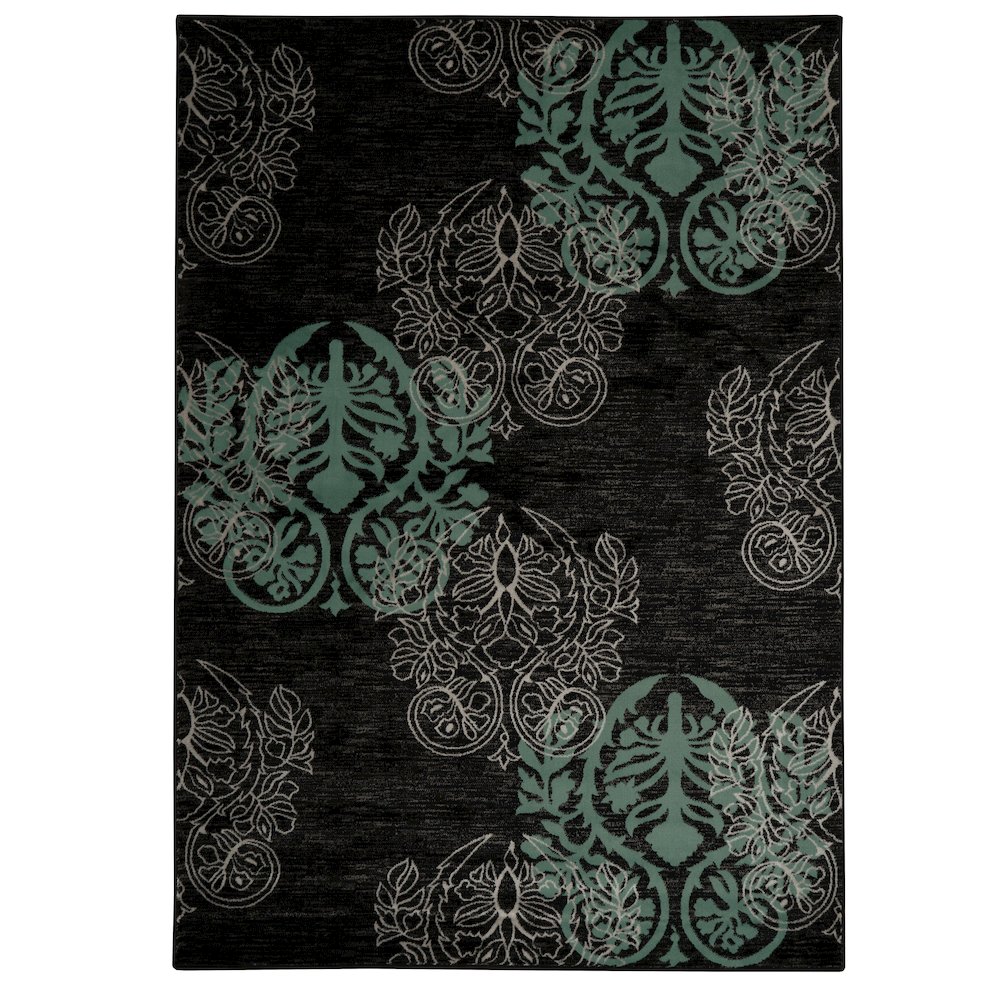 Milan Lana Black & Tuquoise 8x10.4, Rug. Picture 1