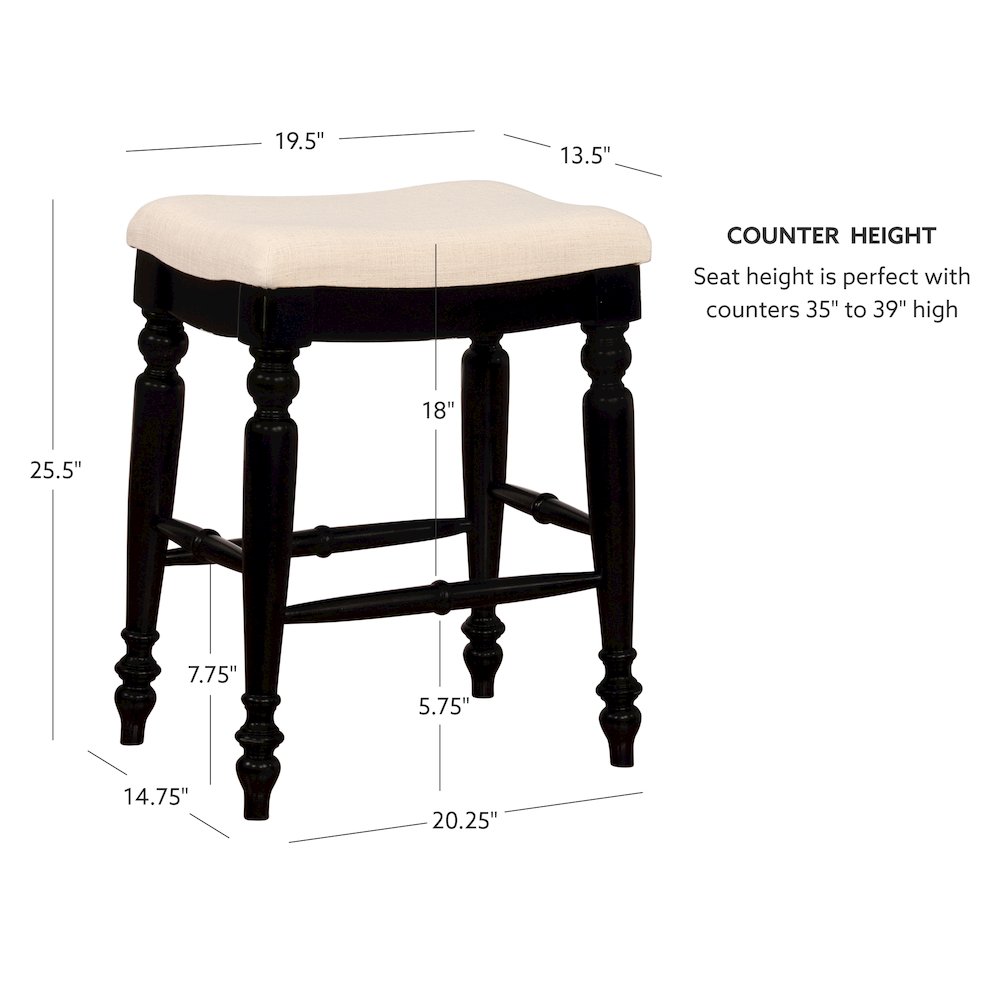 Marino Black Backless Counter Stool. Picture 10