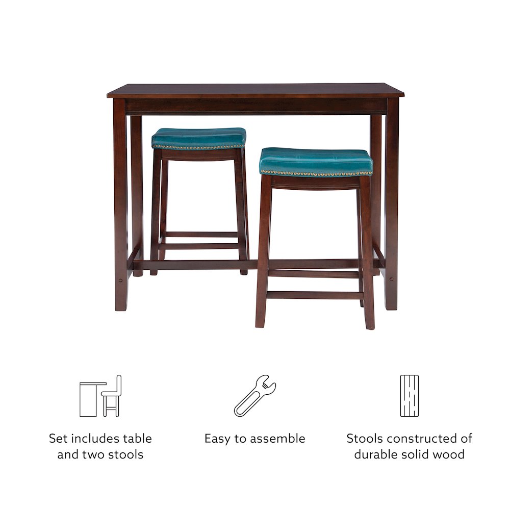 Claridge 3Pc Counter Set Brown Blue. Picture 10