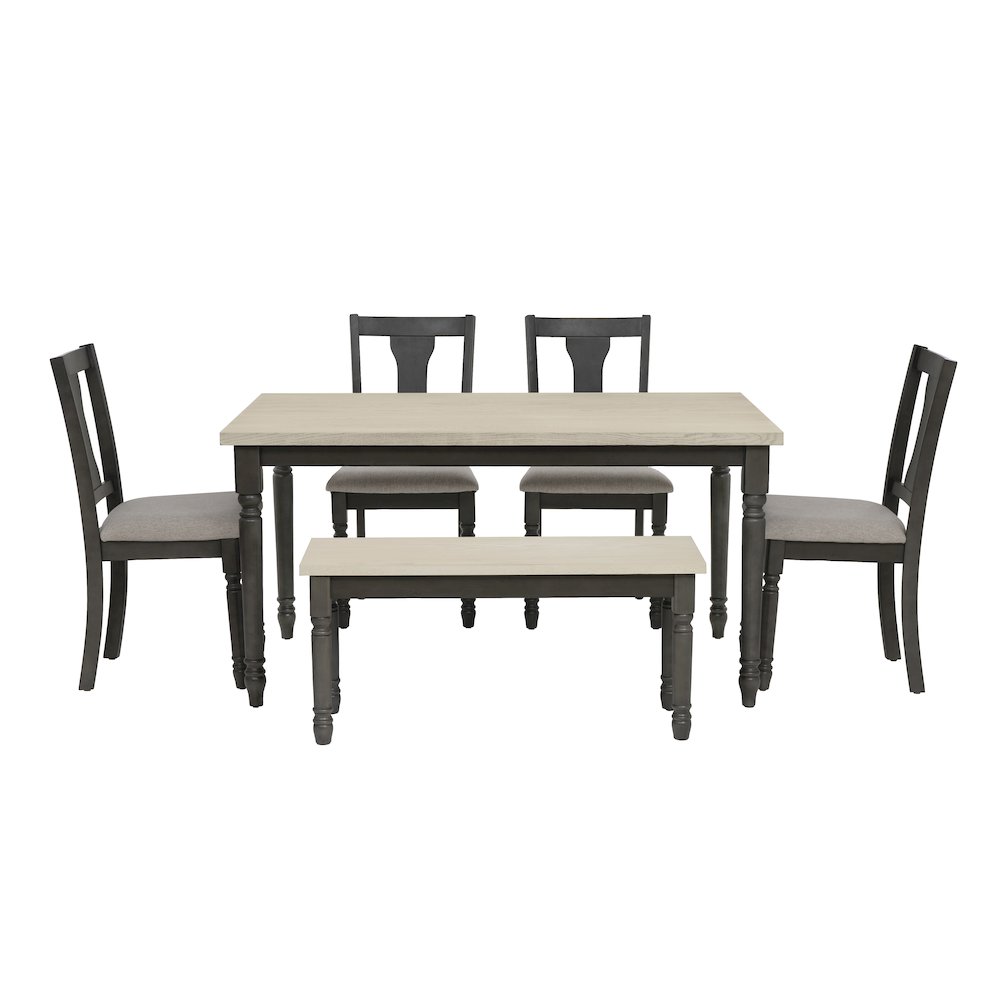 Willow 6 PC Grey Dining Set. Picture 1
