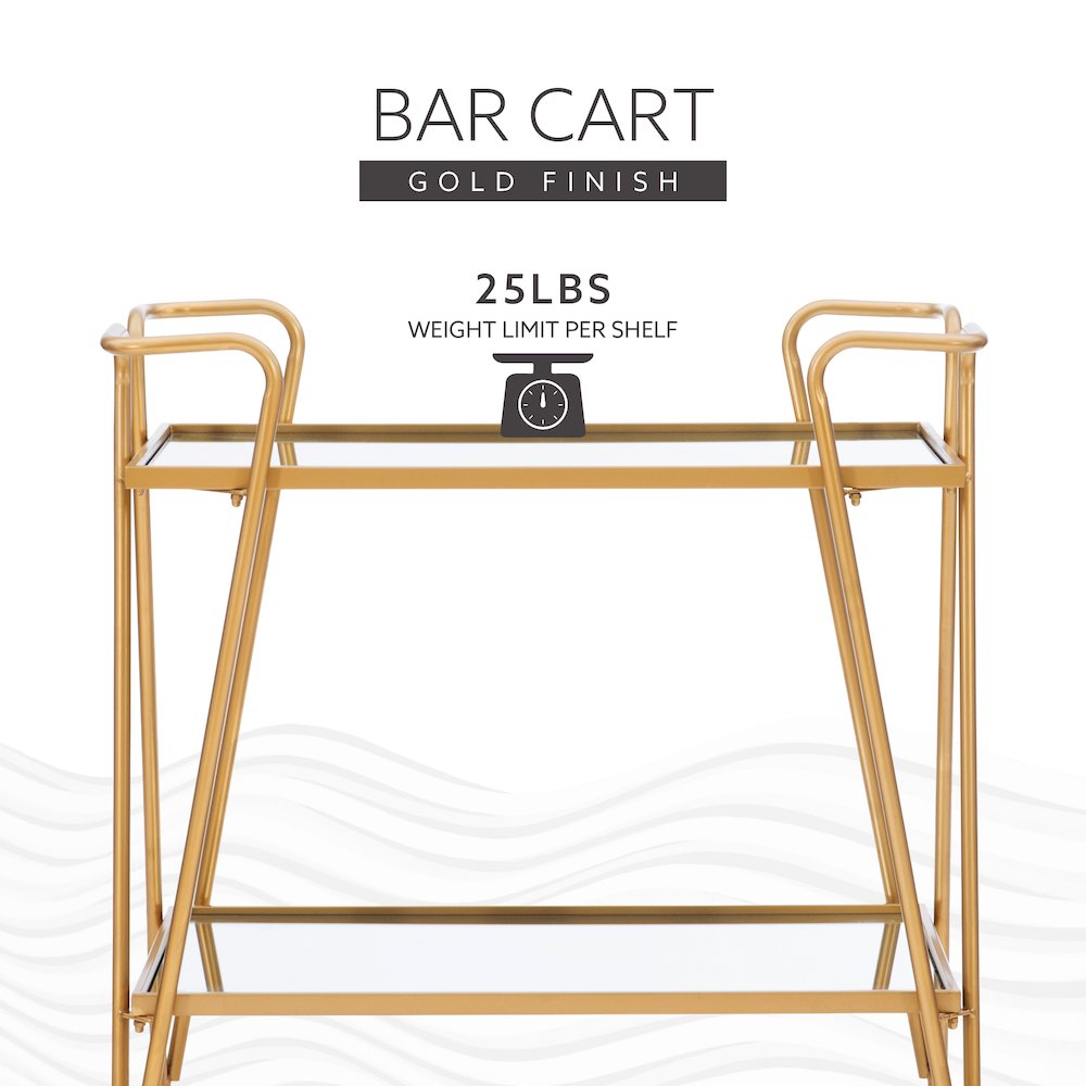 Gold Mid-Century Bar Cart. Picture 12