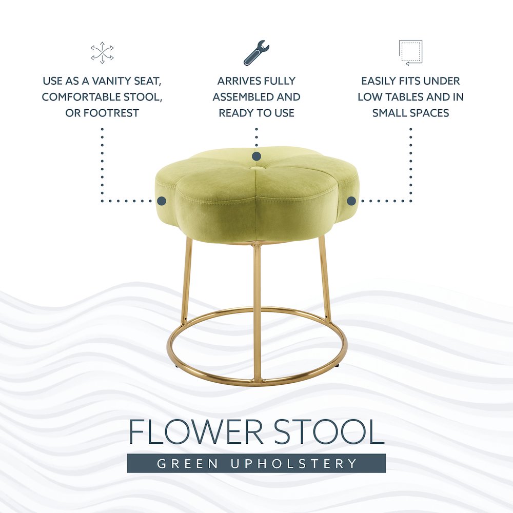 Seraphina Accent Vanity Stool, Green. Picture 10