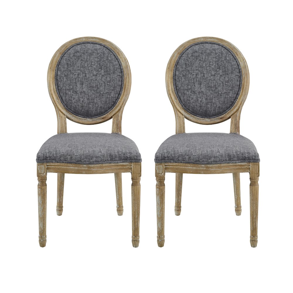 Avalon Charcoal Oval Back Chair Set Of Two. Picture 1