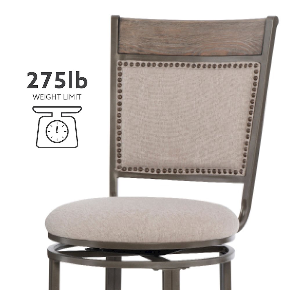 Franklin Swivel Counter Stool, Pewter. Picture 14