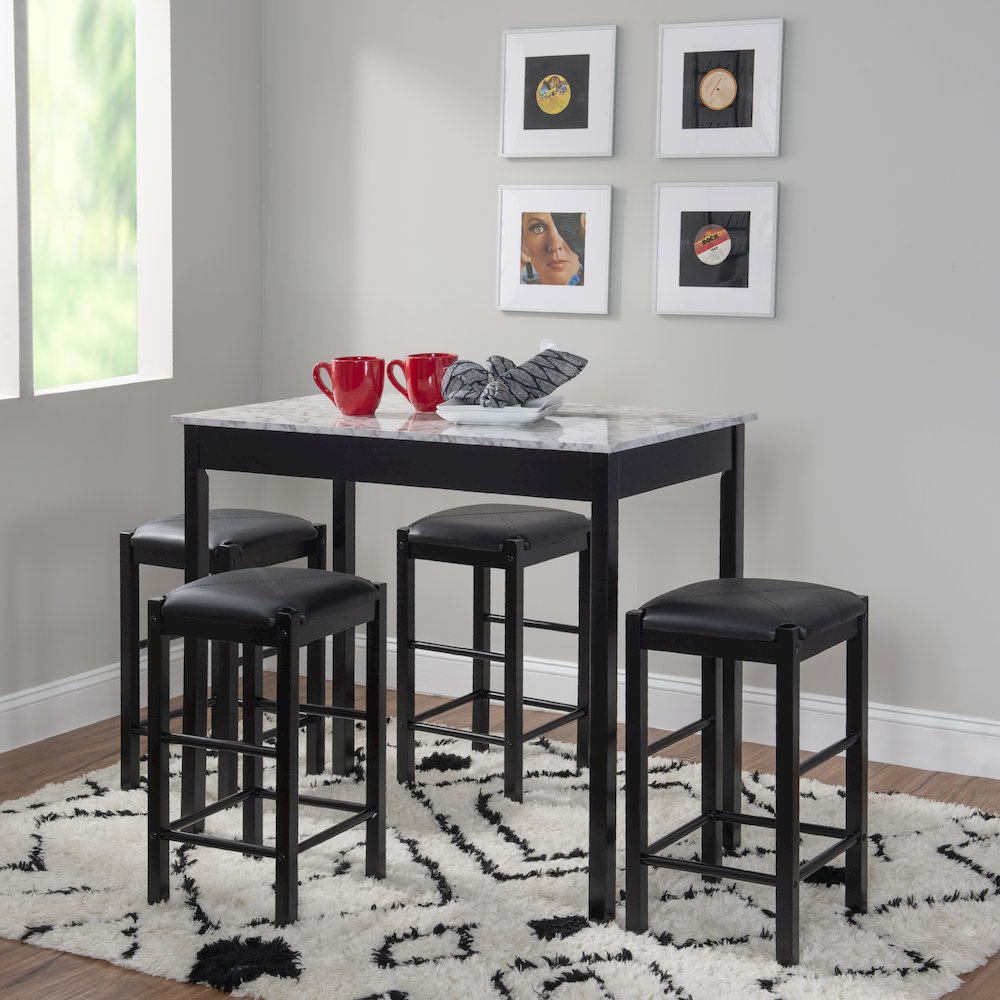 Lancer Backless Counter Stools, Black - Set Of Two. Picture 4