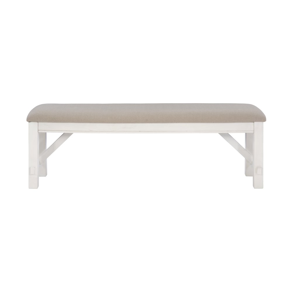 Turino Distressed White Bench. Picture 1