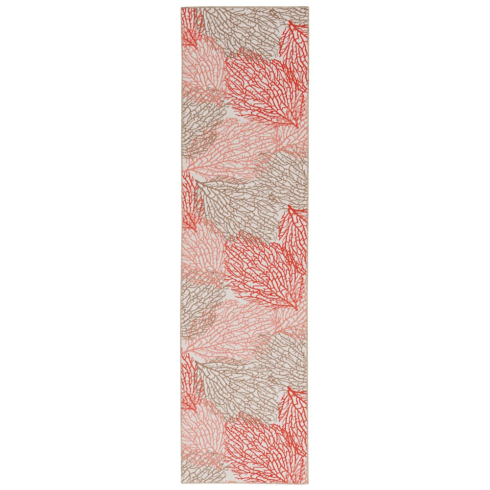 Washable Haylee Ivory/Coral 2x8, Rug. Picture 1