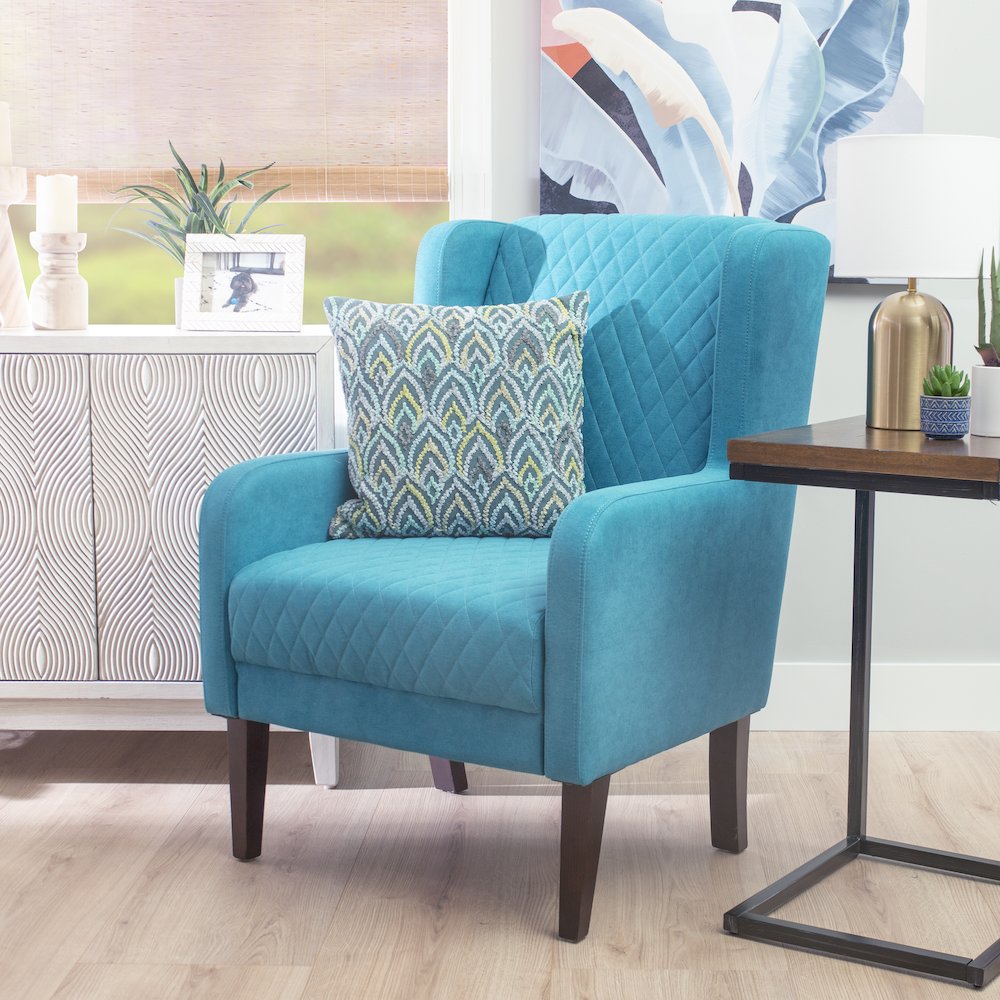 Jerika Wingback Accent Chair Teal. Picture 2