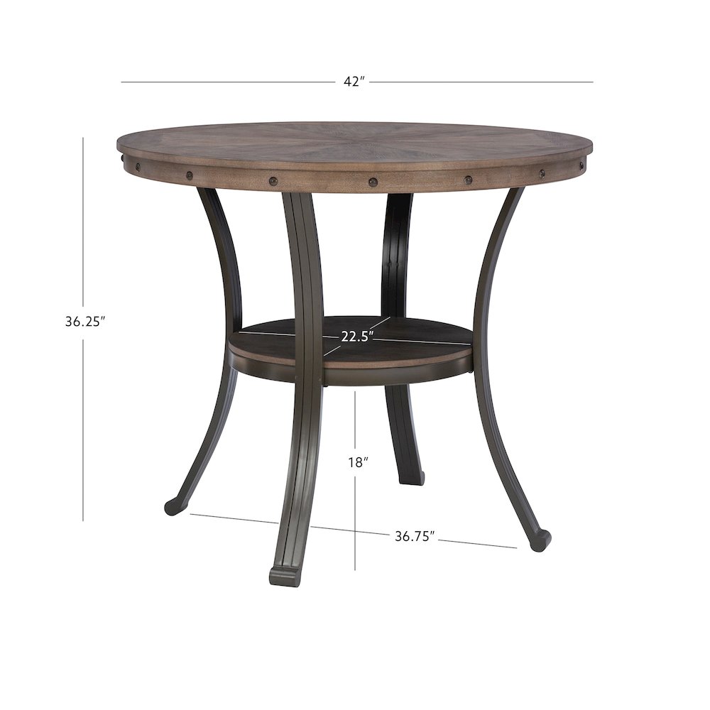 Franklin Gathering Counter Height 42 inch - Round Pub Table Pewter. Picture 8