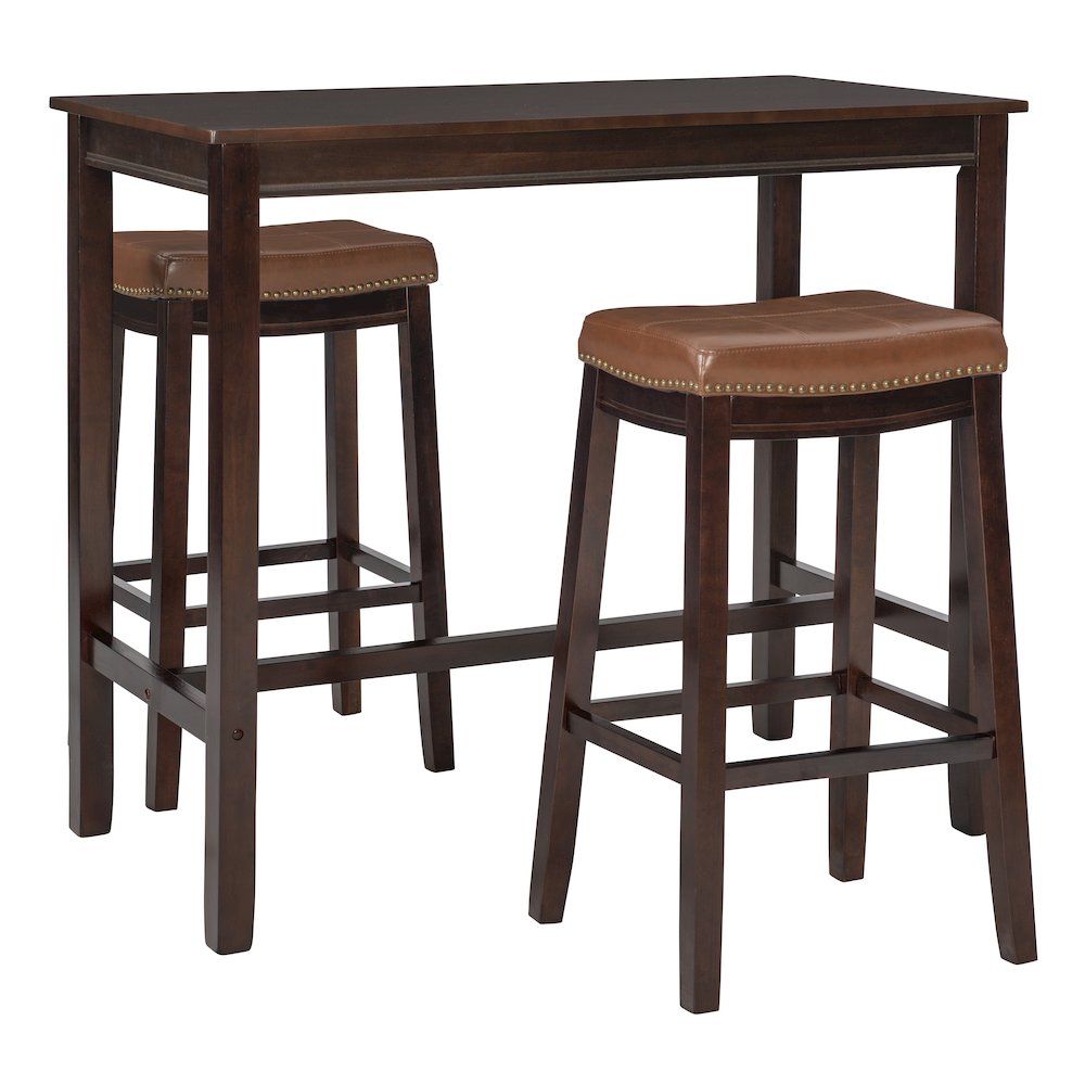 Claridge 3Pc Bar Set Brown Cognac. Picture 1