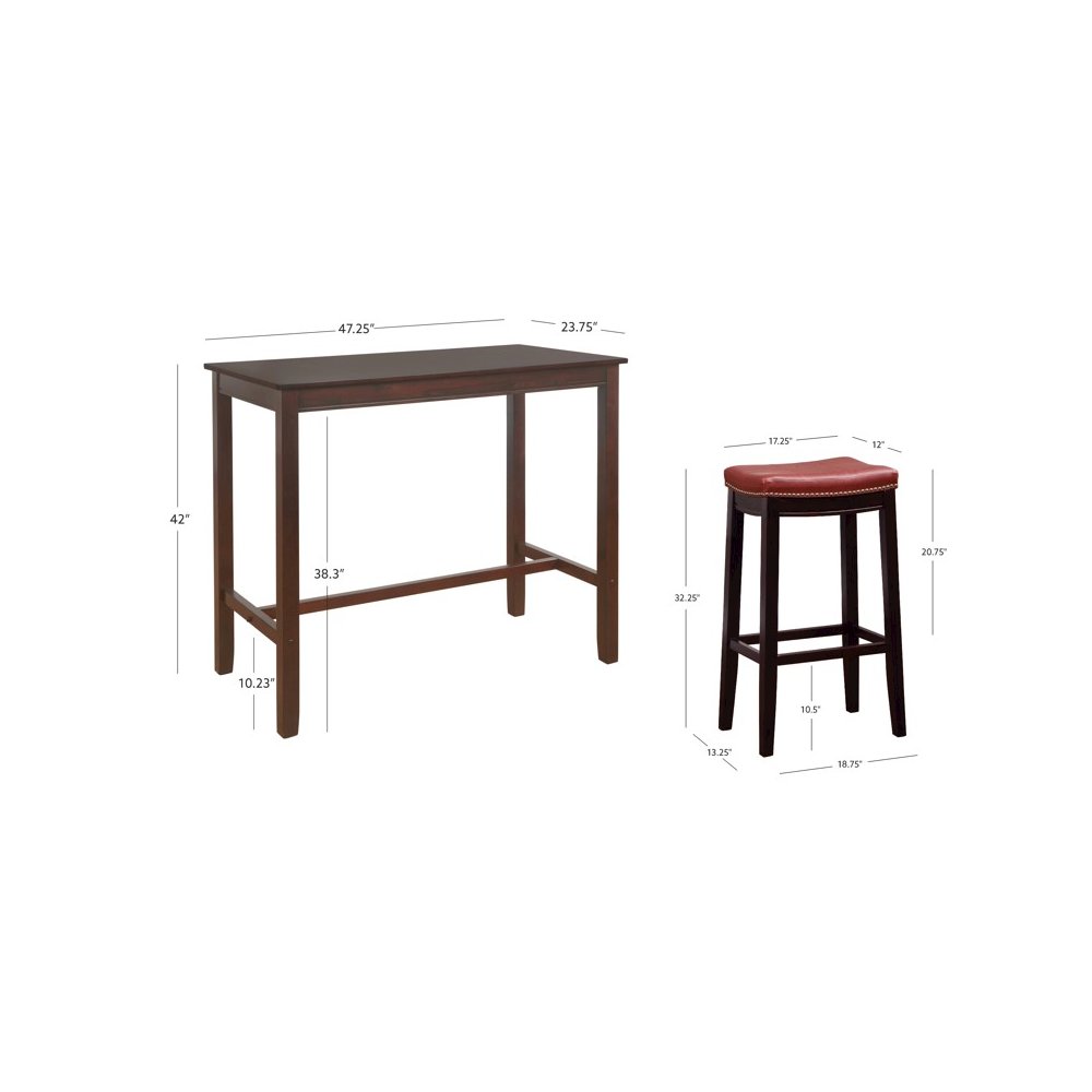 Claridge 3Pc Bar Set Brown Red. Picture 12