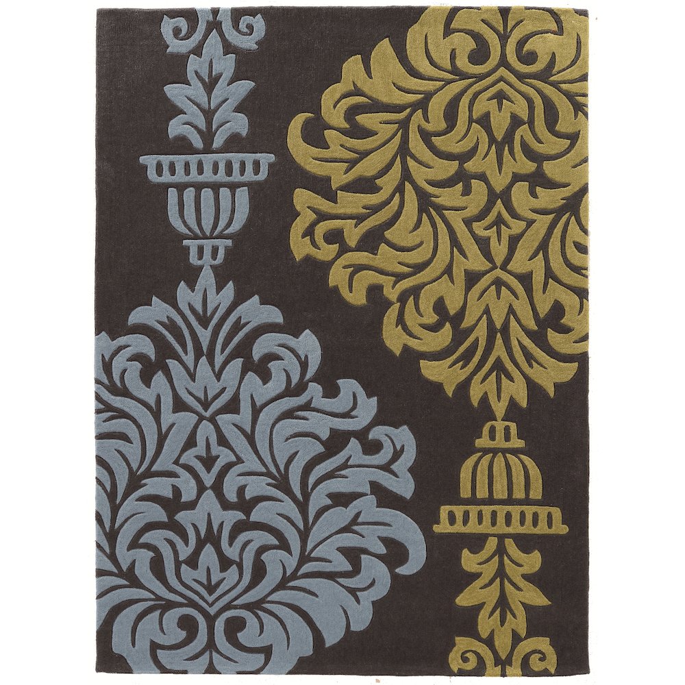 Trio Burdette Grey & Blue 5x7, Rug. Picture 1