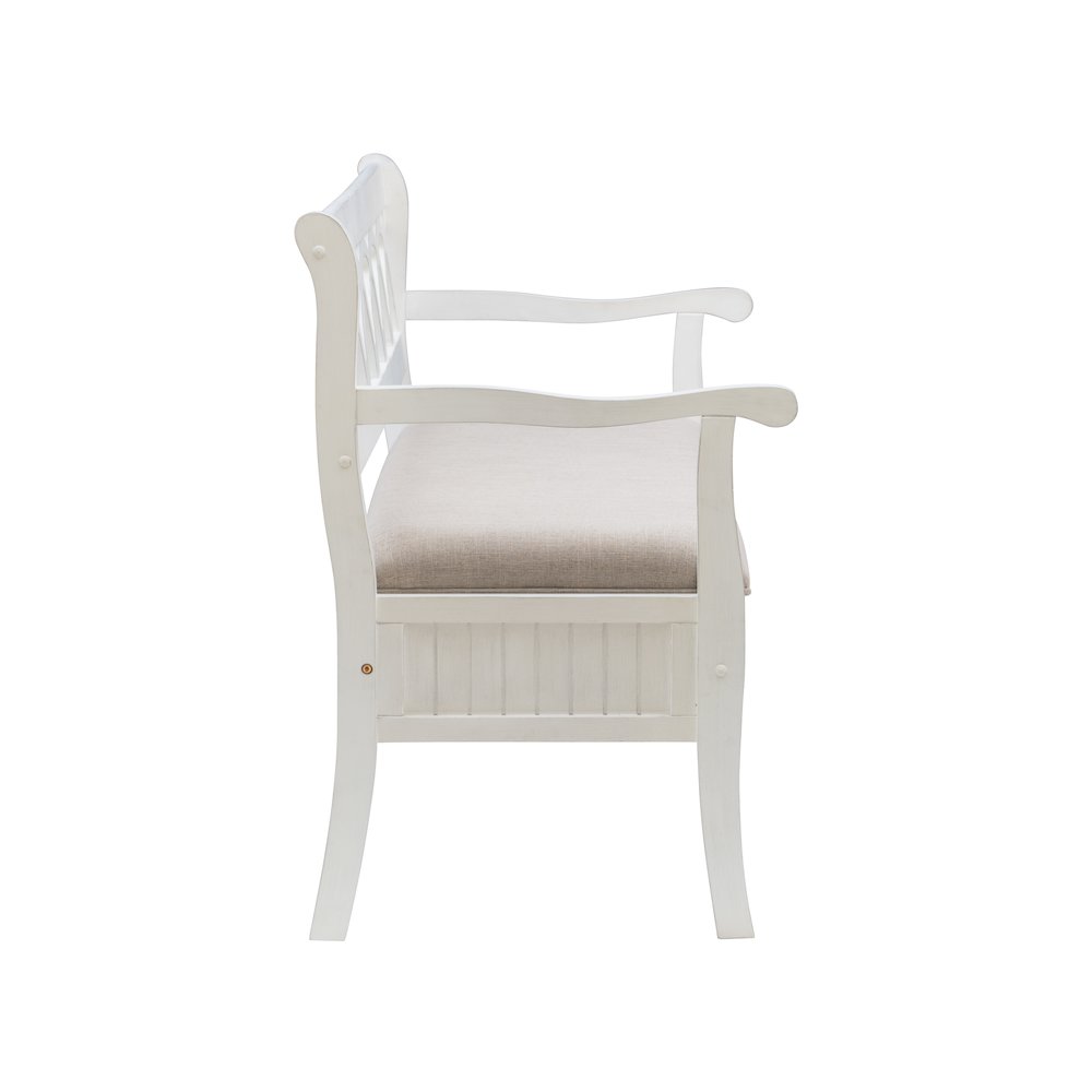 Elliana Storage Bench - White. Picture 7