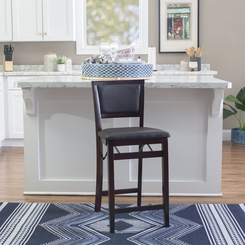 Triena 24 In Pad Back Folding Counter Stool. Picture 5