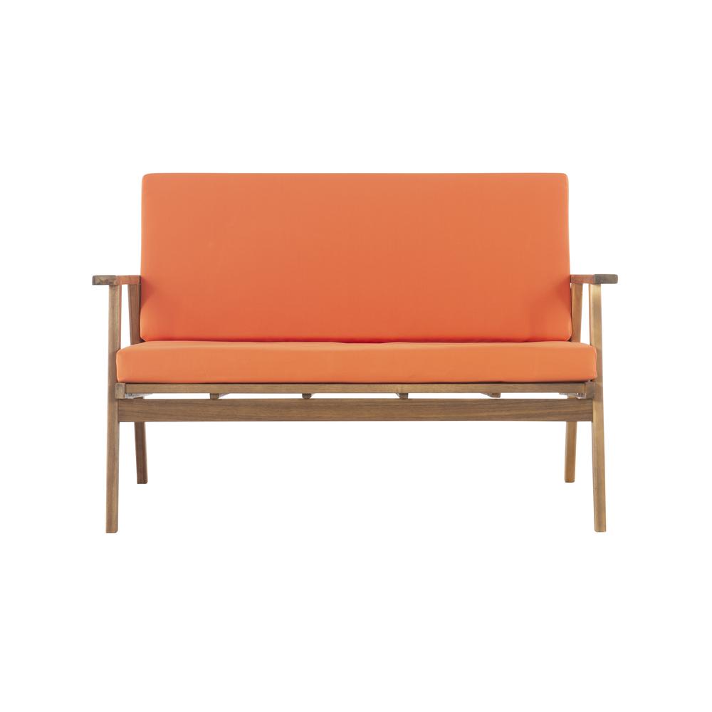 Cole Outdoor Chat Set, Orange and Brown. Picture 6