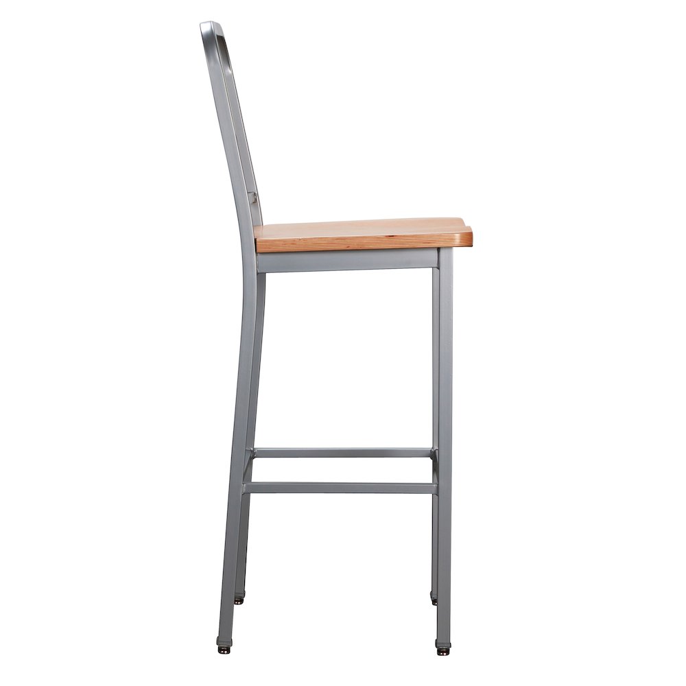 Frazier Metal Barstool Silver Set Of 2. Picture 7
