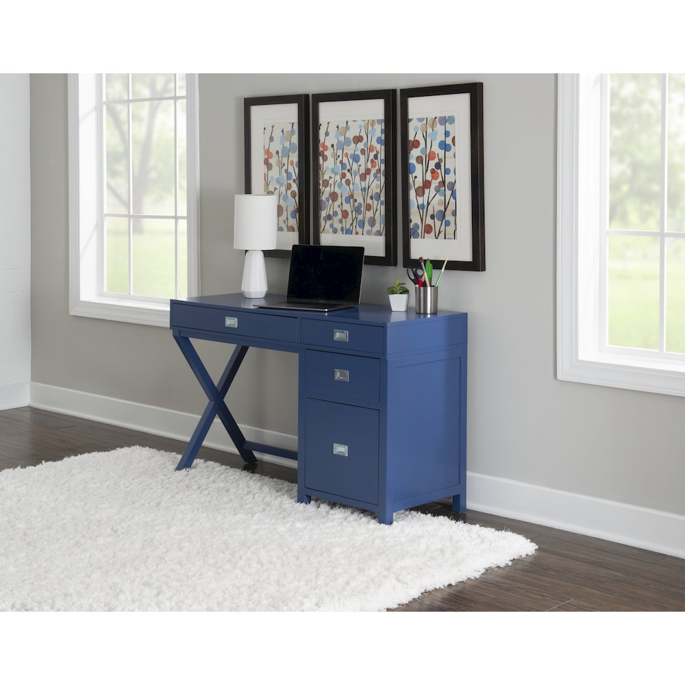 Peggy Side Storage Desk Navy. Picture 3