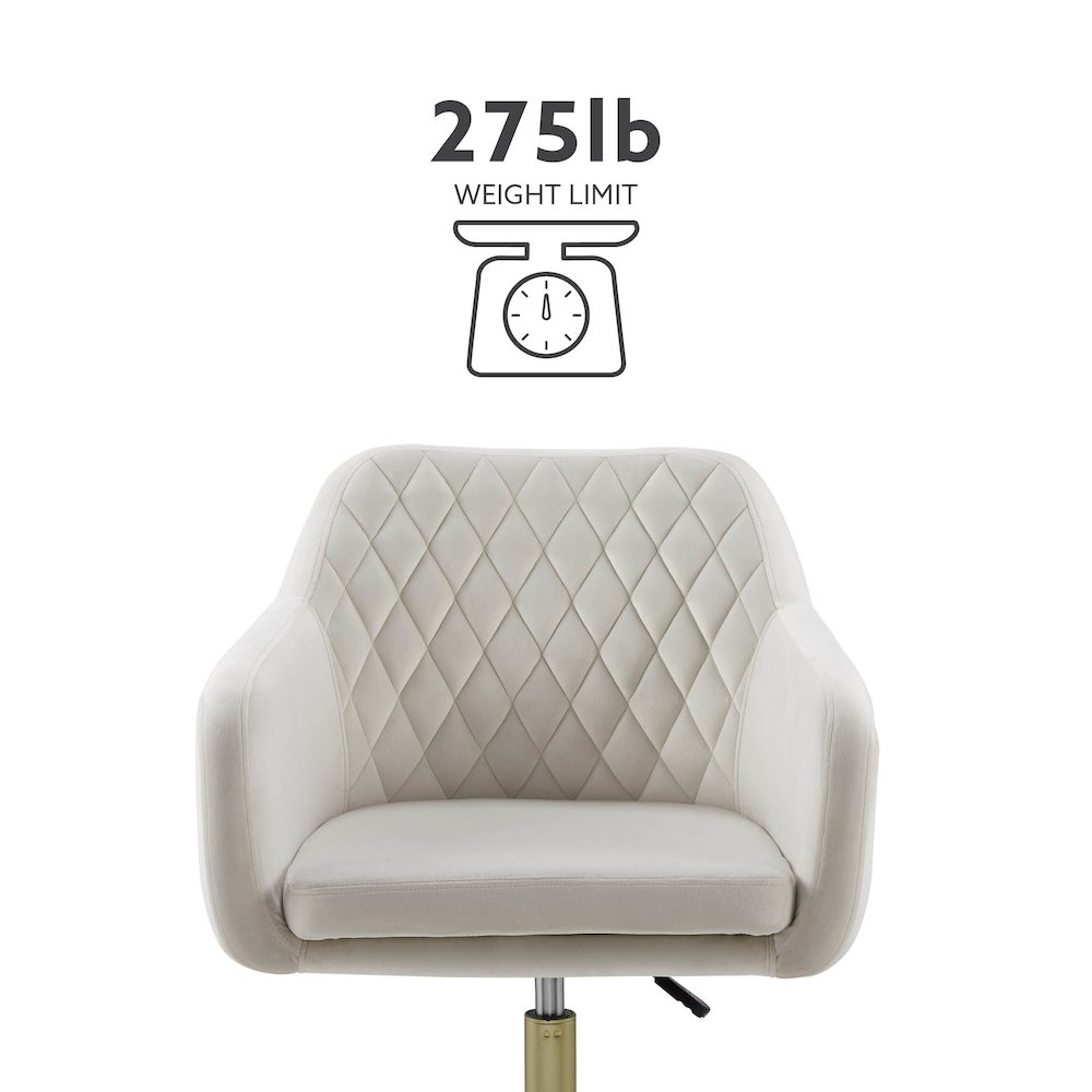 Imogen Quilted Office Chair Off White. Picture 13