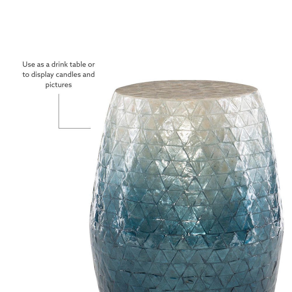 Prianna Ombre Capiz Mosaic Drum Table. Picture 7