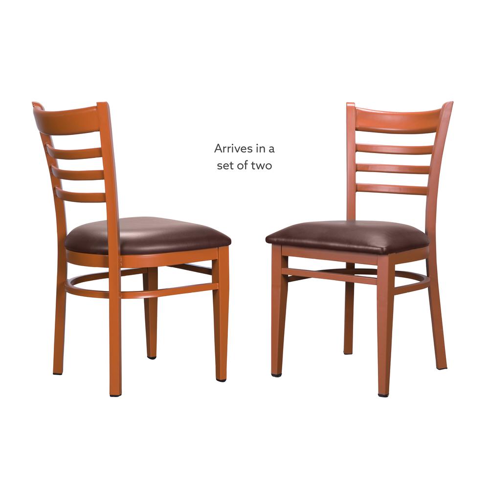 Baxter Metal Side Chair Honey  Burgundy Set Of 2. Picture 13