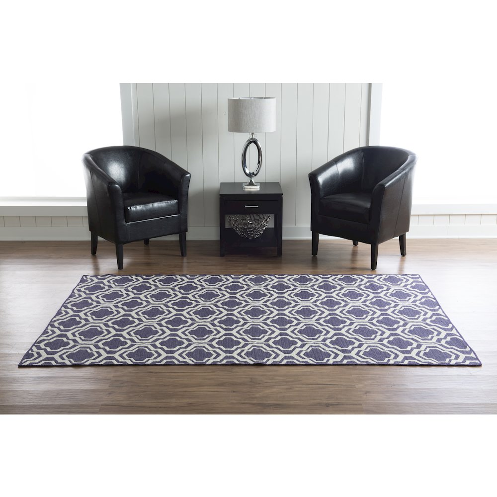 Salonika ReversibleQuatrefoil Purple 5x8, Rug. Picture 1