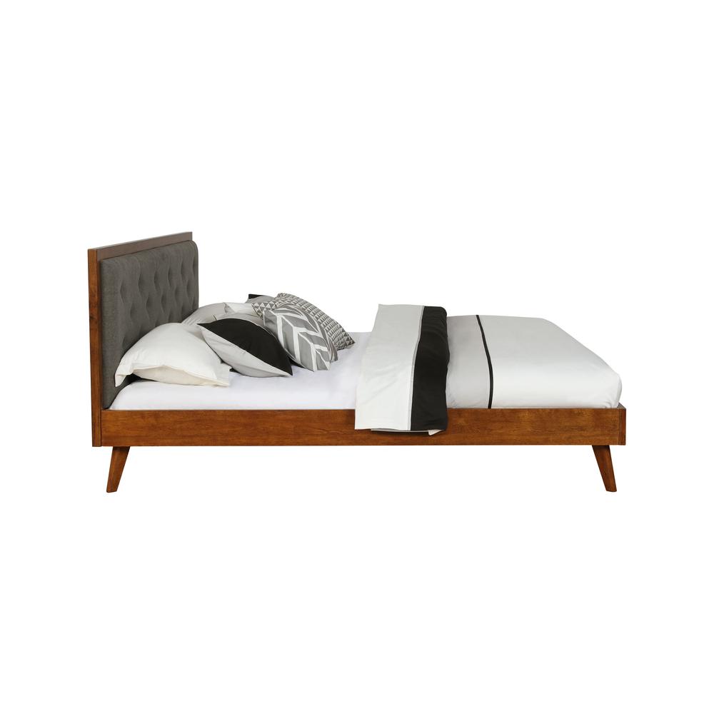 Reid Mid Century Grey Platform King Bed. Picture 3
