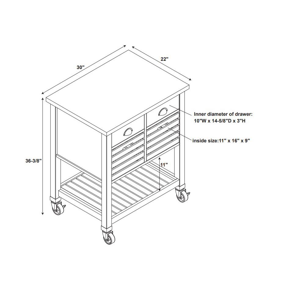 Noelle Grey Kitchen Cart. Picture 14