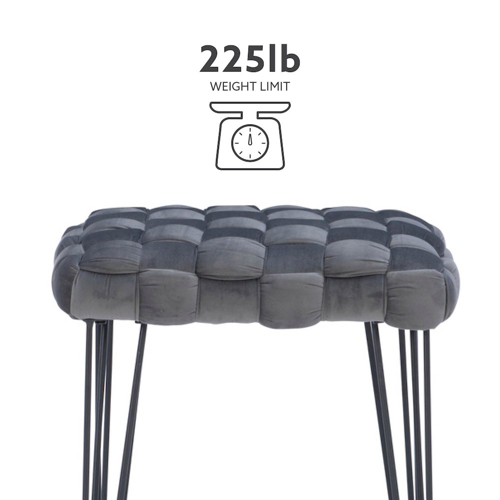 Shadbury Square Stool Grey. Picture 10