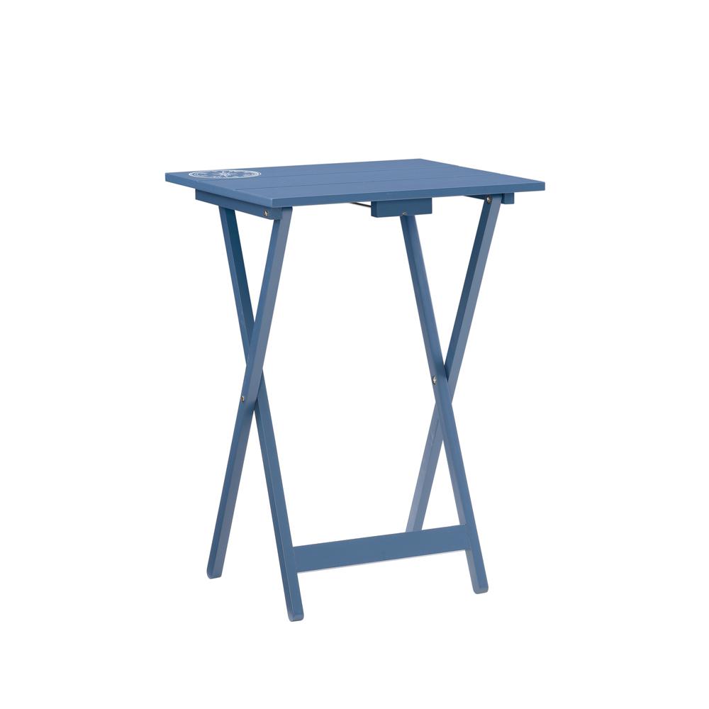 Compass Tray Table Set Navy. Picture 5