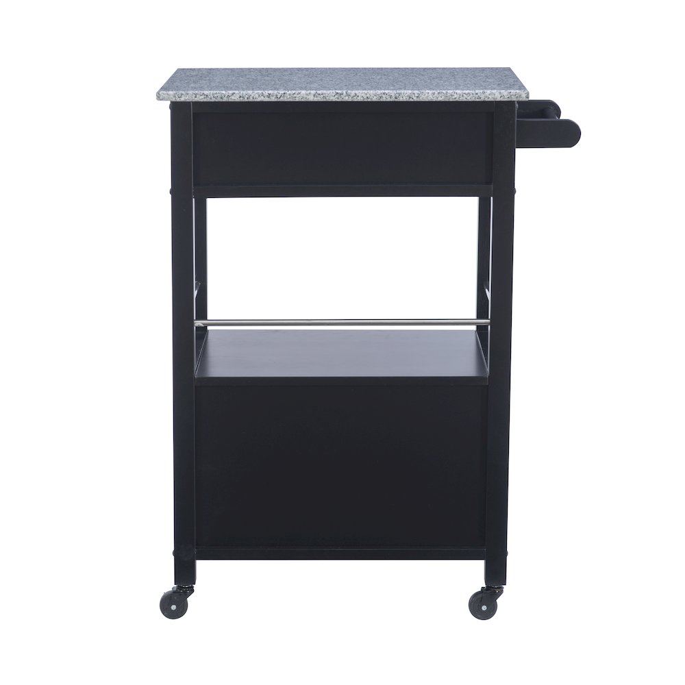 Mitchell Black Kitchen Cart With Granite Top. Picture 10