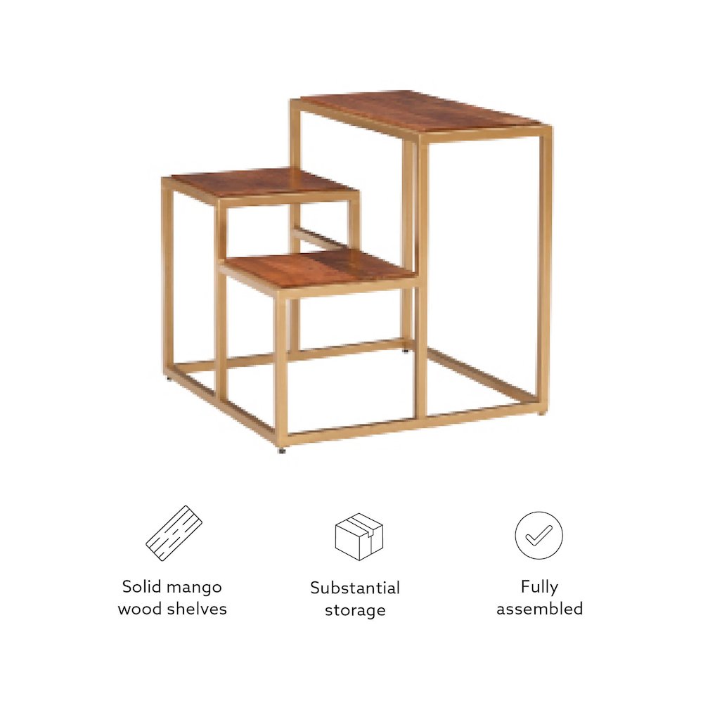 Carlo 3 Tiered Plant Stand Side Table. Picture 12