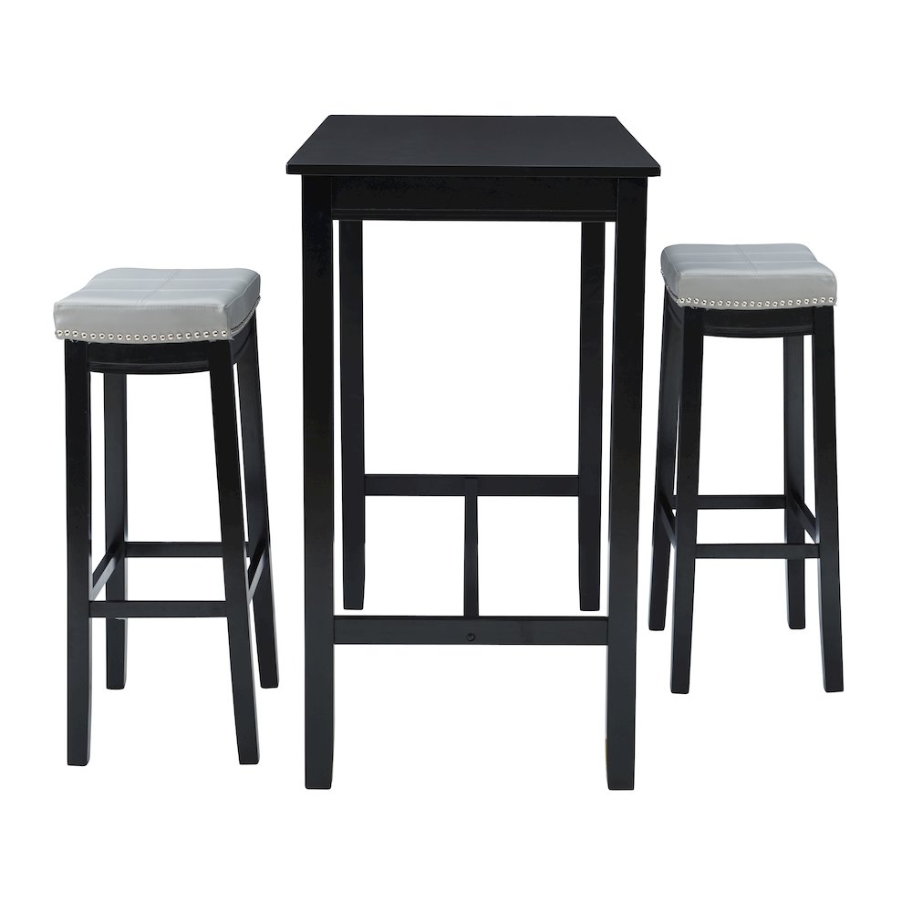 Claridge 3Pc Bar Set Black Grey. Picture 4