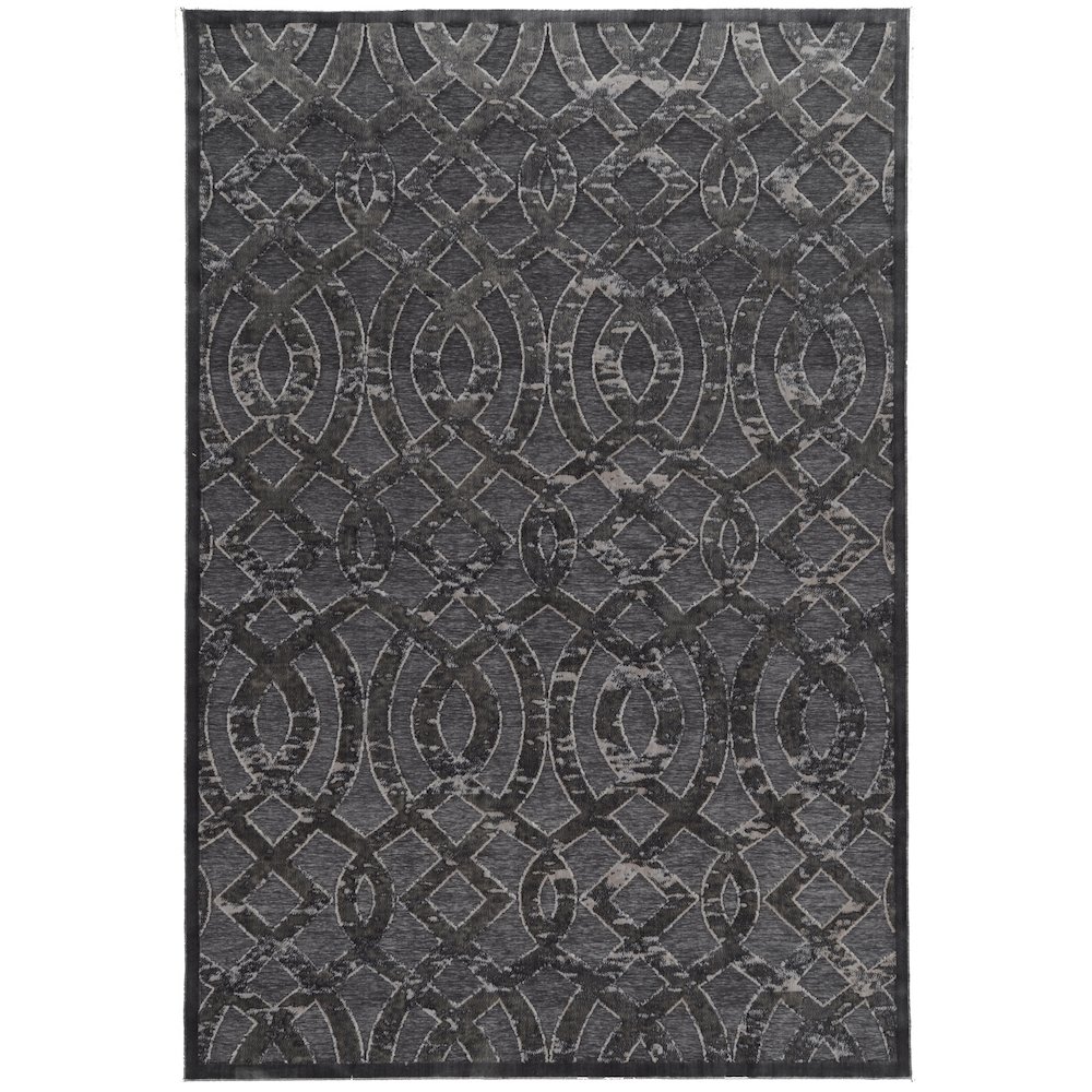 Hi Lo Trellis Blue & Grey 8x10, Rug. Picture 1