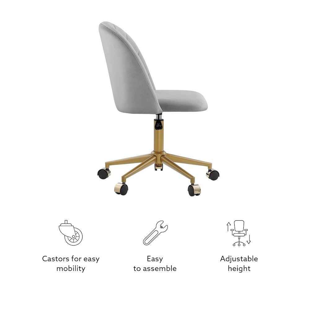 Adalynn Desk Chair Light Gray. Picture 16