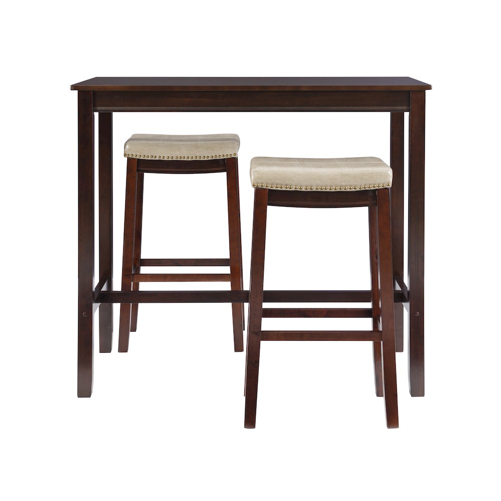 Claridge 3Pc Bar Set Brown Beige. Picture 2