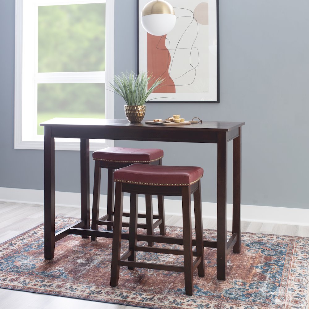 Claridge 3Pc Counter Set Brown Red. Picture 3