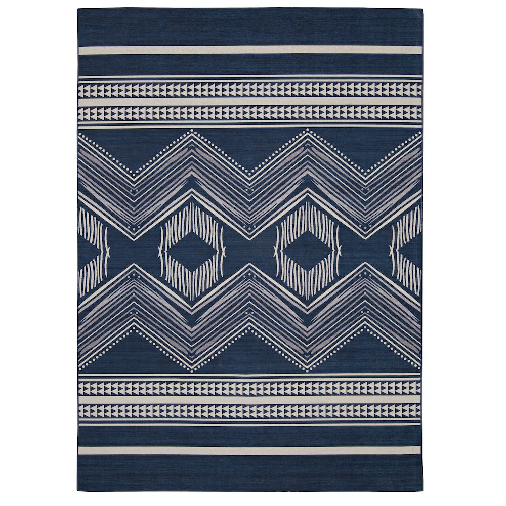 Outdoor Washable Boynton Navy & Ivory 5' X7', Rug. Picture 4