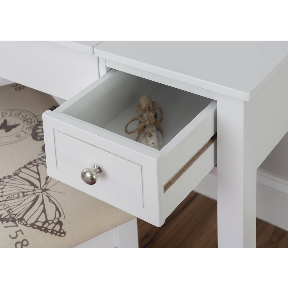 White Butterfly Vanity And Stool. Picture 6