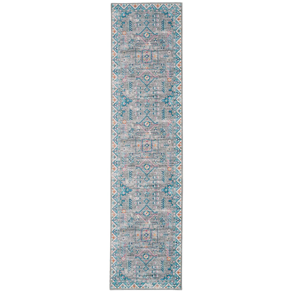 Washable Barron Grey/Green 2x8, Rug. Picture 1