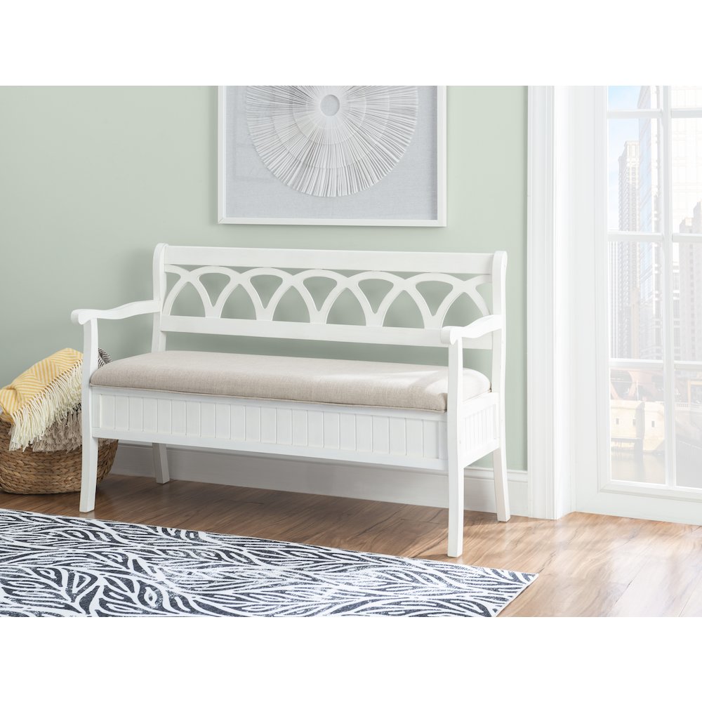 Elliana Storage Bench - White. Picture 3