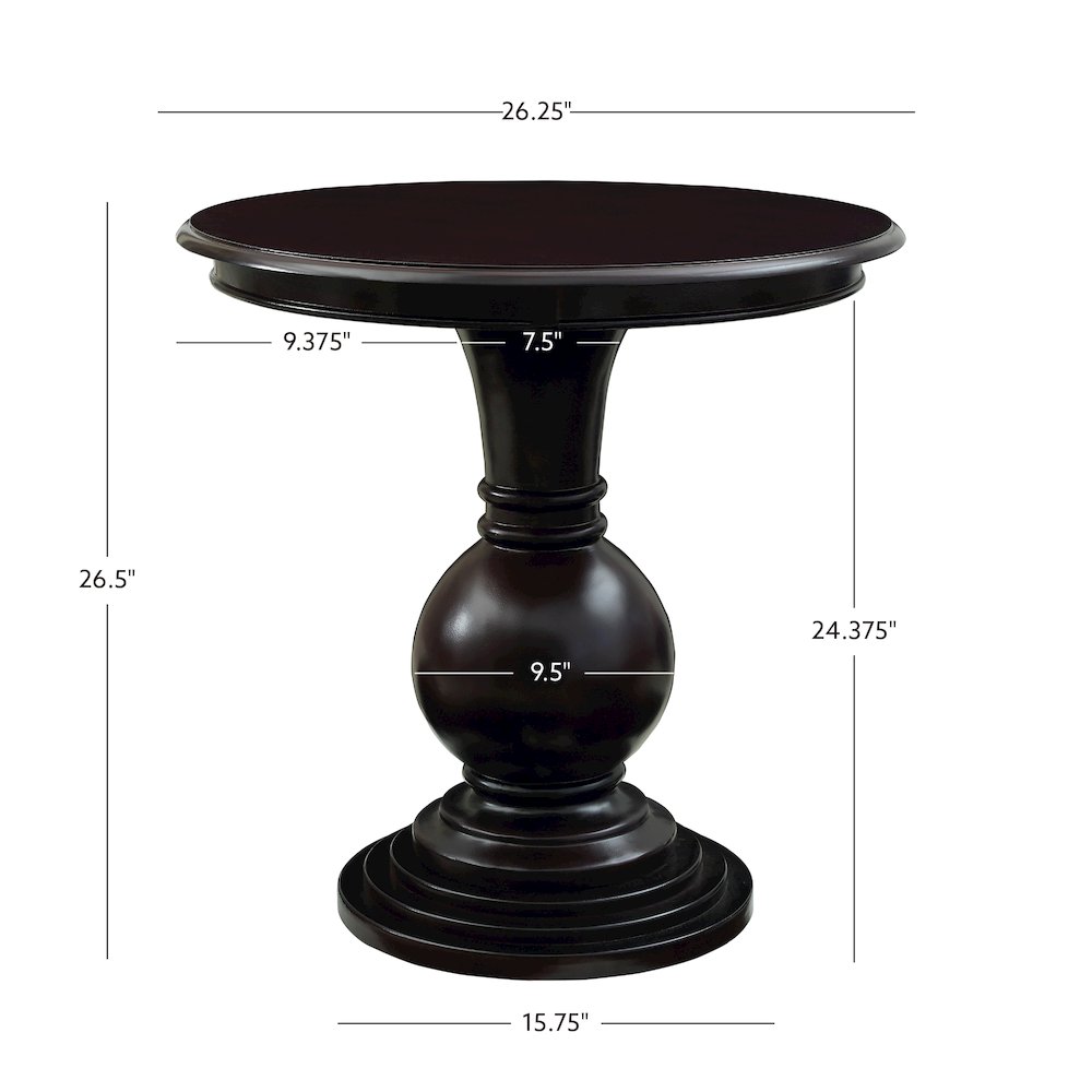 Espresso Round Accent Table. Picture 13