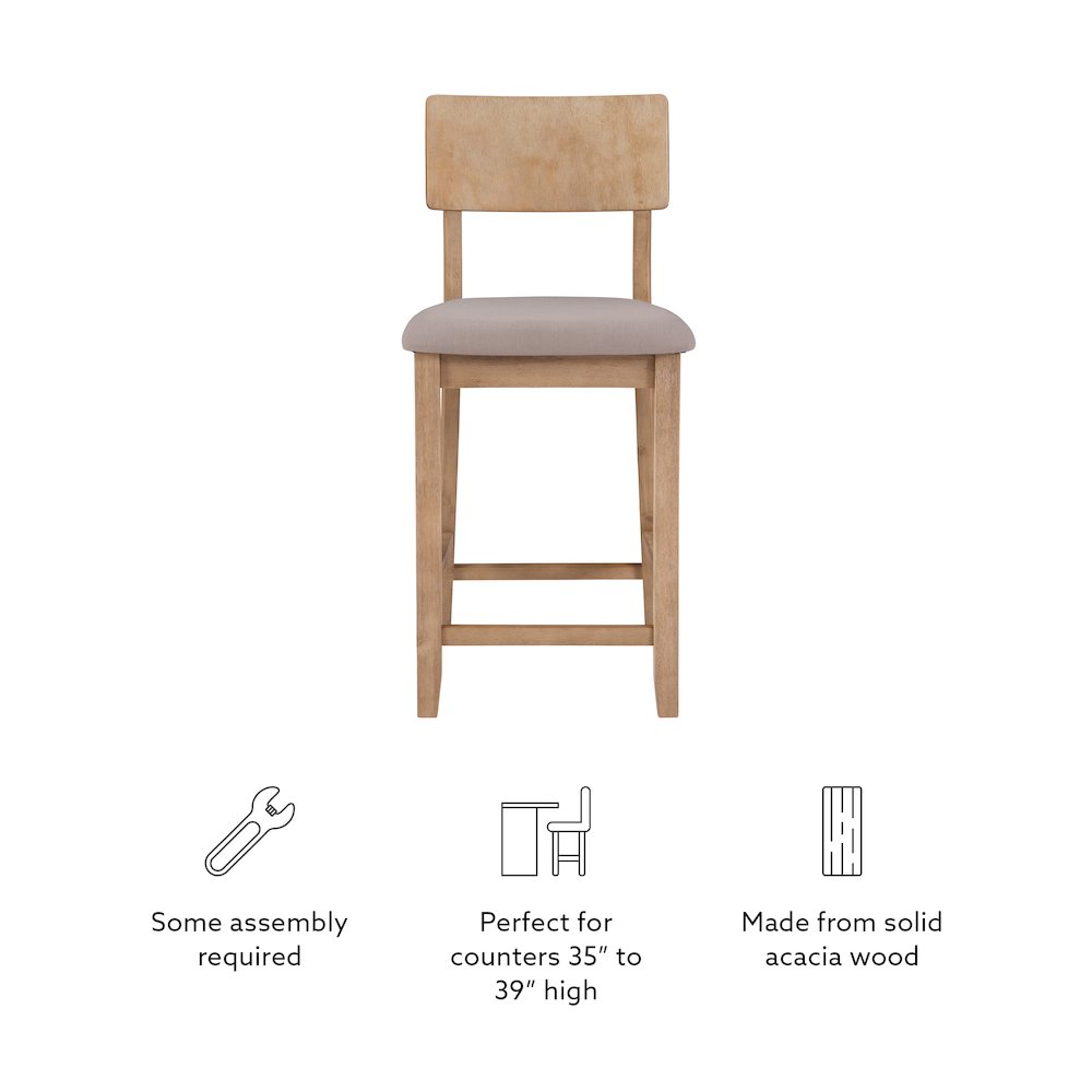 Jordan 24 In Gray Wash Counter Stool. Picture 12