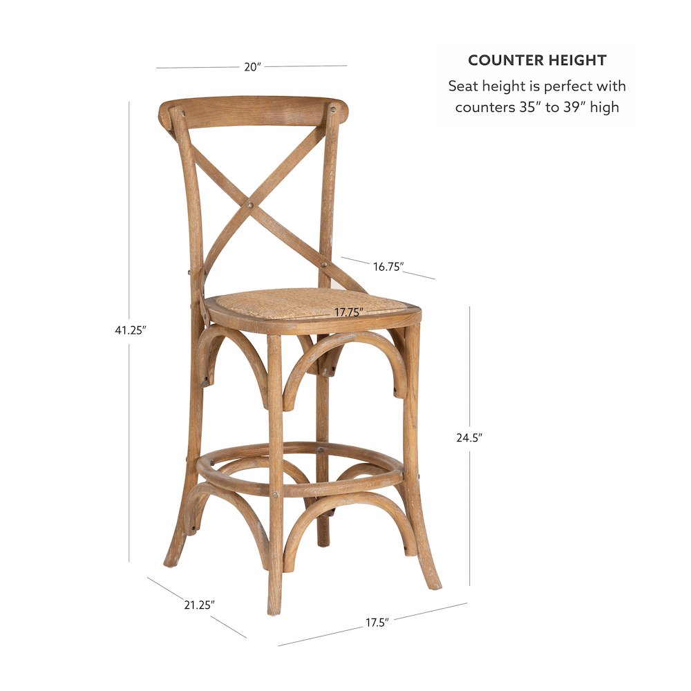Roxy 24.5 In Gray Wash Counter Stool. Picture 11