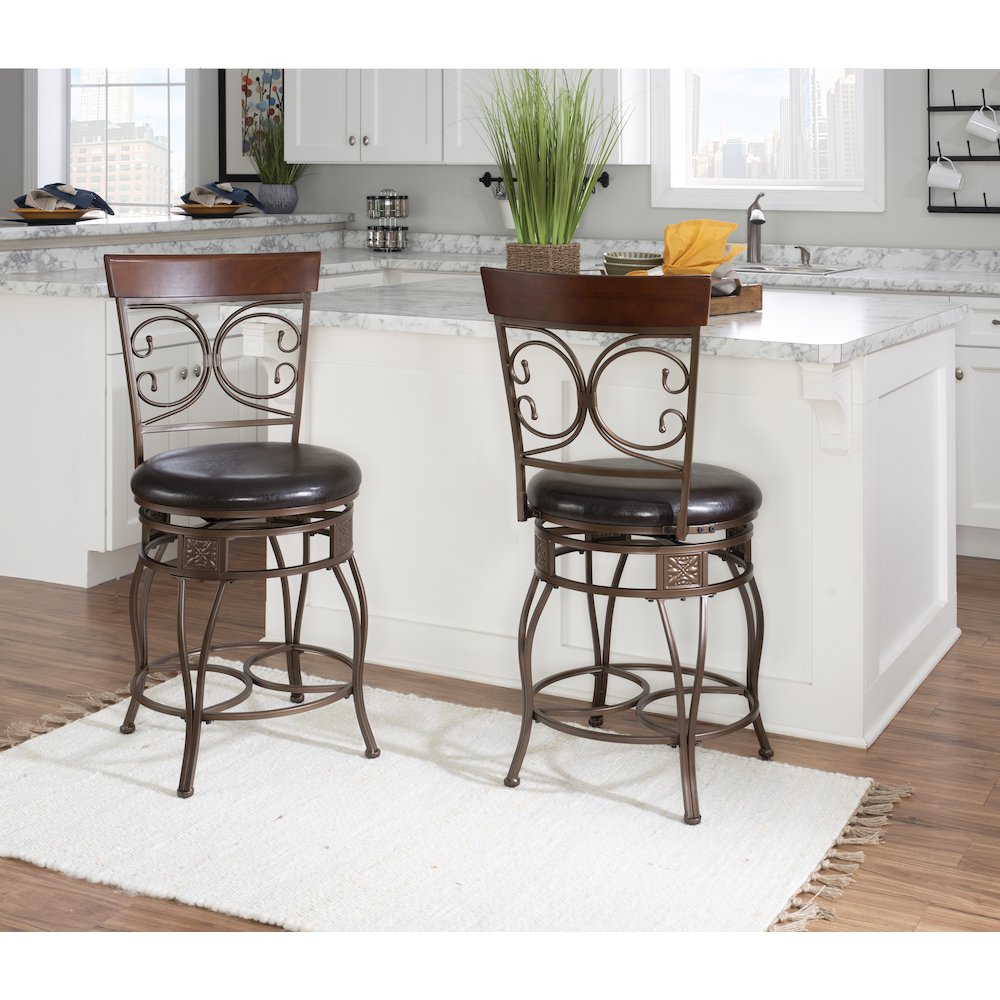 Big and Tall Back to Back Scroll Counter Stool. Picture 3