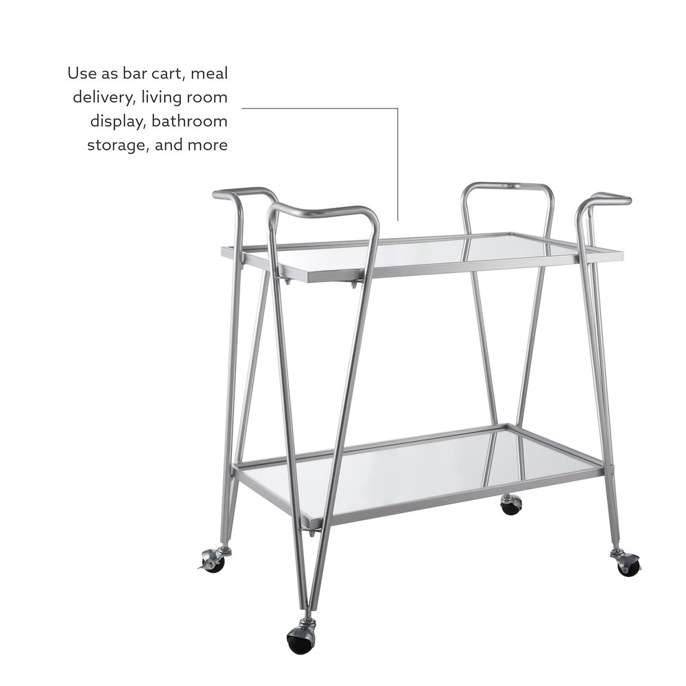 Mid-Century Bar Cart Silver. Picture 8