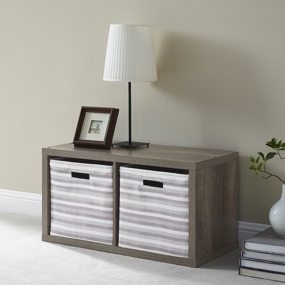Galli 2 Cubby Storage Cabinet Grey. Picture 3
